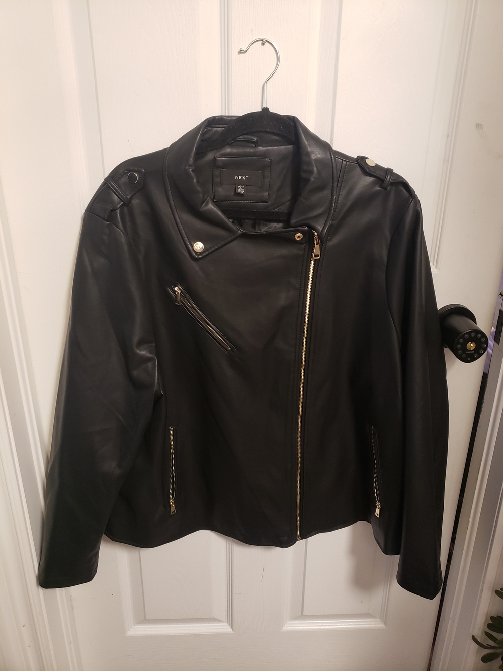 NEXT Black Faux Leather Biker Jacket